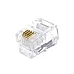 Plug RJ-12, MP-6P4C modular plug (3u"), 100 pcs