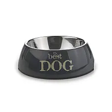 Bol metalic Best Dog gri 18x6,5cm..