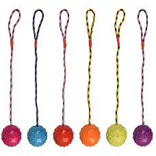 Резиновый мяч с веревкой RUBBER BAL..