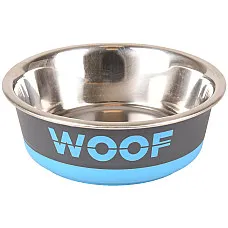 Bol metalic WOOF gri/albastru 400ML..