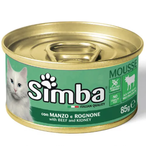 Pateu SIMBA CAT cu vițel (vită) și rinichi 85gr.