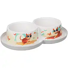 Миска двойная пластик Duplex Ray..