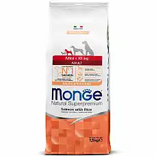 MONGE DRY DOG MINI ADULT Salmon/Ric..