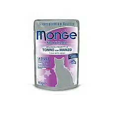 MONGE CAT NATURAL Pouch Tuna with b..