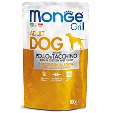 MONGE DOG GRILL POUCH CHICKEN/TURKE..