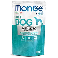 MONGE DOG GRILL POUCH COD FISH 100g..