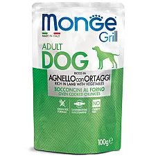 MONGE DOG GRILL POUCH LAMB/VEGETABL..