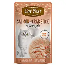 Cat Fest Pouch Salmon with Crab sti..