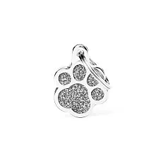 Medalion PAW GLITTER GREY..