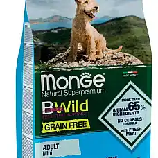 MONGE DRY DOG BWILD GF MINI ADULT A..