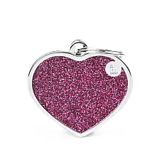 Medalion CUORE L GLITTER ROSA SHINE..