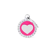 Medalion SMALL FUCHSIA CIRCLE HEART..