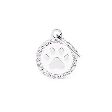 medalion SMALL WHITE CIRCLE PAW GLA..