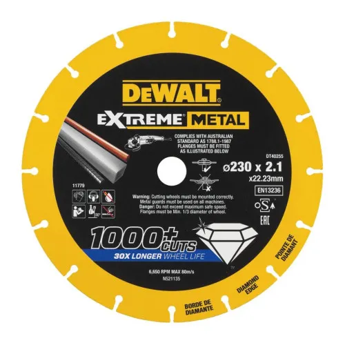 Disc de tăiere diamantat pentru metal 230x2.1x22.23mm DT40255