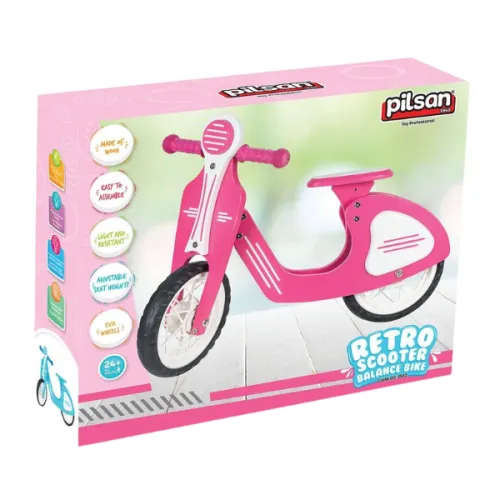 Retro-bicicletă fără pedale, cu roți EVA, roz