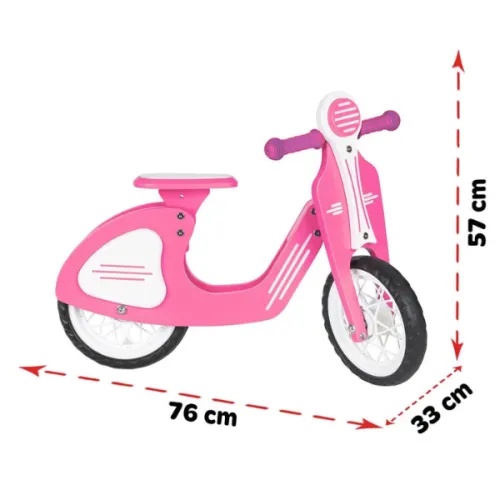 Retro-bicicletă fără pedale, cu roți EVA, roz