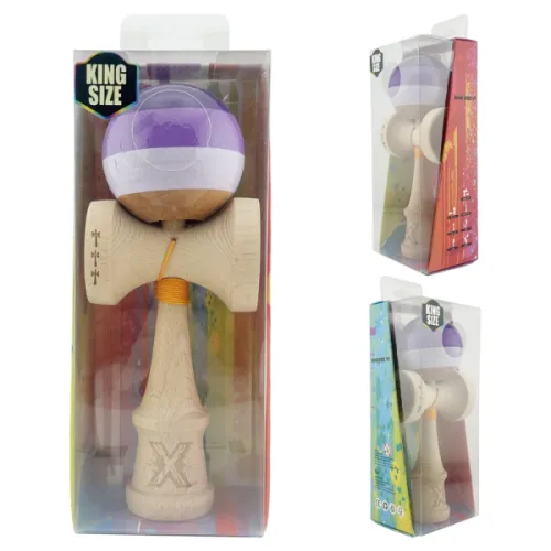"Kendama Flippy X Original", профессиональная, Металлический Подшипник, веревка 55 см, сверхлипкая, большие чашки, 7 х 6 х 18 см, фиолетово-сиреневая