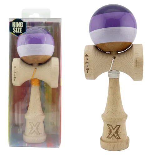 "Kendama Flippy X Original", профессиональная, Металлический Подшипник, веревка 55 см, сверхлипкая, большие чашки, 7 х 6 х 18 см, фиолетово-сиреневая