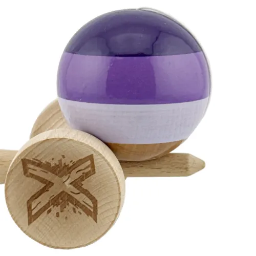 "Kendama Flippy X Original", профессиональная, Металлический Подшипник, веревка 55 см, сверхлипкая, большие чашки, 7 х 6 х 18 см, фиолетово-сиреневая