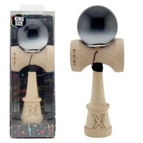 "Kendama Super Sticky X Original", металлический подшипник, веревка 62/65 см, King size 7.5 x 6 x 18 см , "Инь-Янь" глянцевая