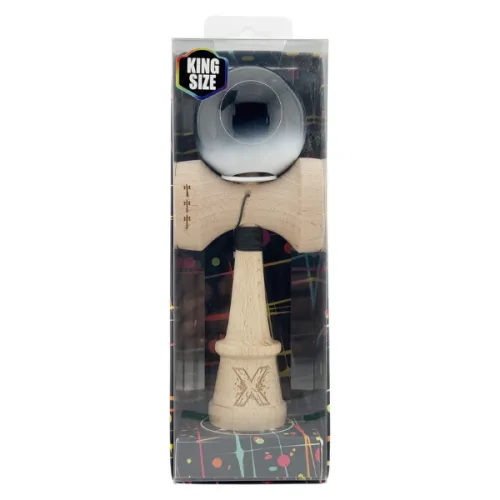 "Kendama Super Sticky X Original", металлический подшипник, веревка 62/65 см, King size 7.5 x 6 x 18 см , "Инь-Янь" глянцевая