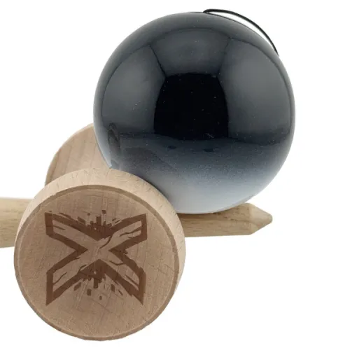 "Kendama Super Sticky X Original", металлический подшипник, веревка 62/65 см, King size 7.5 x 6 x 18 см , "Инь-Янь" глянцевая