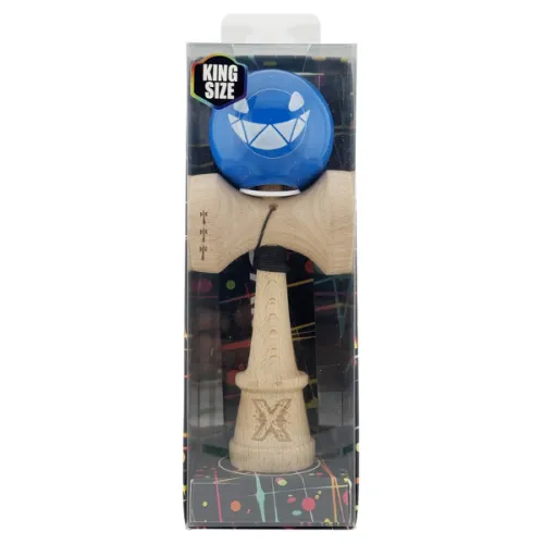 "Kendama Super Sticky X Original", металлический подшипник, веревка 62/65 см, King size 7.5 x 6 x 18 см , "Crazy Smile"