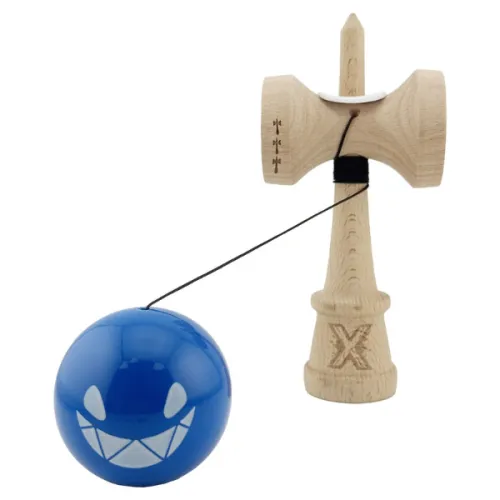 "Kendama Super Sticky X Original", металлический подшипник, веревка 62/65 см, King size 7.5 x 6 x 18 см , "Crazy Smile"