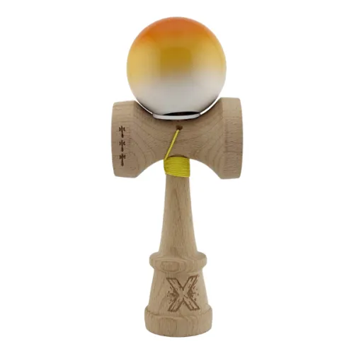 "Kendama Super Sticky X Original", металлический подшипник, веревка 62/65 см, King size 7.5 x 6 x 18 см , "Оранжевый градиент"
