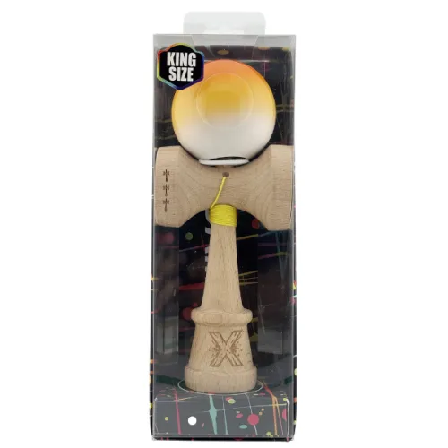 "Kendama Super Sticky X Original", металлический подшипник, веревка 62/65 см, King size 7.5 x 6 x 18 см , "Оранжевый градиент"