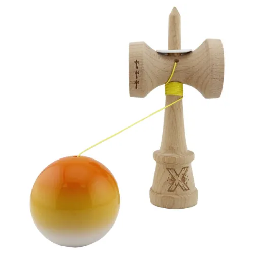 "Kendama Super Sticky X Original", металлический подшипник, веревка 62/65 см, King size 7.5 x 6 x 18 см , "Оранжевый градиент"
