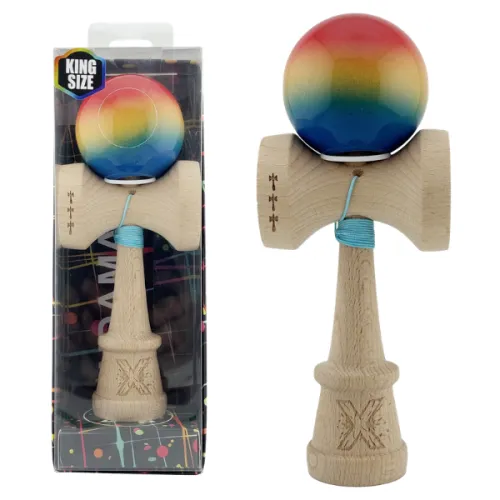 "Kendama Super Sticky X Original", металлический подшипник, веревка 62/65 см, King size 7.5 x 6 x 18 см , "Градиент"