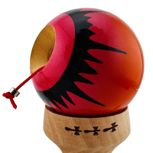 "Kendama Super Sticky X Original", металлический подшипник, веревка 62/65 см, King size 7.5 x 6 x 18 см , «Паук» красная