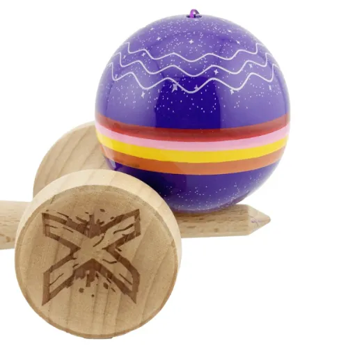 "Kendama Super Sticky X Original", металлический подшипник, веревка 62/65 см, King size 7.5 x 6 x 18 см , «Звёздное небо»