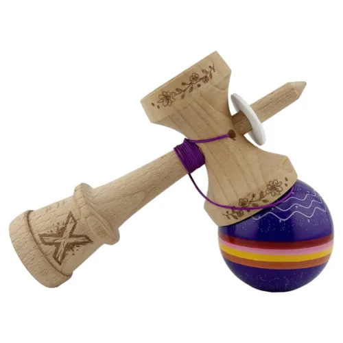 "Kendama Super Sticky X Original", металлический подшипник, веревка 62/65 см, King size 7.5 x 6 x 18 см , «Звёздное небо»