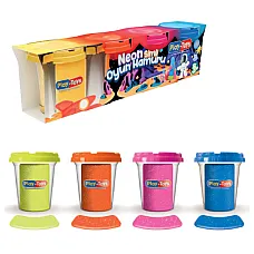 Set de plastilină în tub, neon, 4 b..