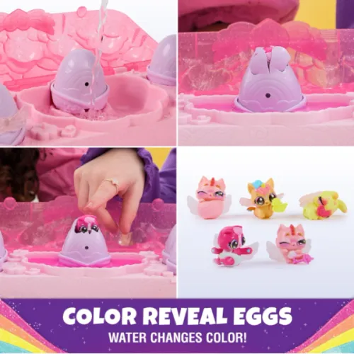 Радужный набор "Rainbow Splash" с мини-фигурками и аксессуарами, Hatchimals Alive