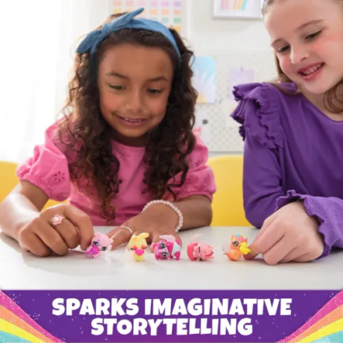 Радужный набор "Rainbow Splash" с мини-фигурками и аксессуарами, Hatchimals Alive