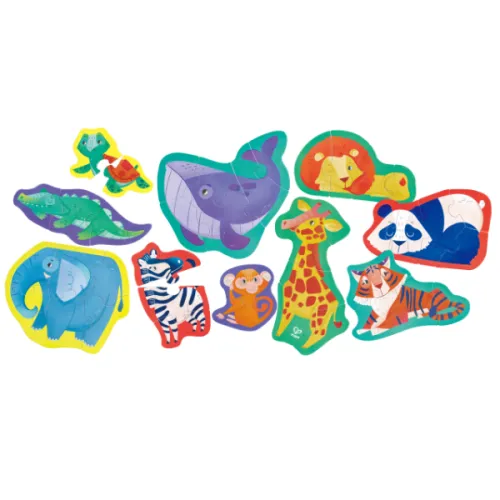 Set puzzle 10 în 1 "Prietenii Junglei"