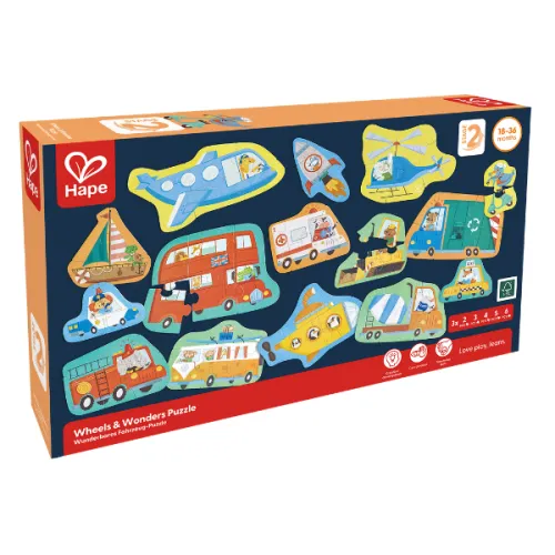 Set puzzle 15 în 1 "Vehicule"