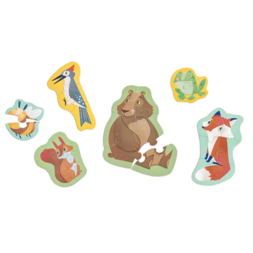 Set puzzle 10 în 1 "Prietenii pădurii"