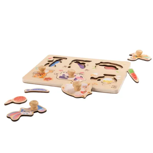 Puzzle "Deșteptel" Curtea Fermierului, 13 piese cu mânere