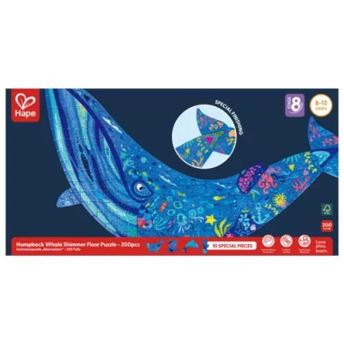 Puzzle de podea „Balena cu cocoașă”, 200 elem.