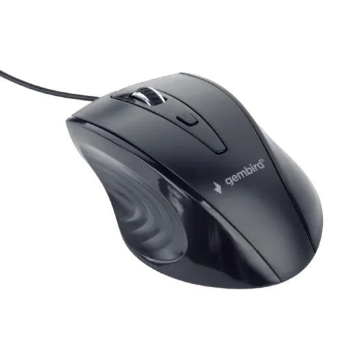 Mouse Gembird MUS-4B-02, Optical, 800-1200 dpi, 4 buttons, Ambidextrous, Black, USB
