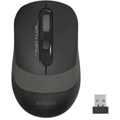 Wireless Mouse A4Tech FG10, Optical, 1000-2000 dpi, 4 buttons, Ambidextrous, 1xAA, Black/Grey