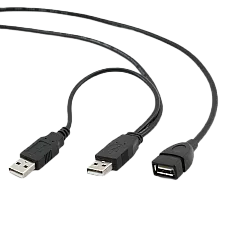 Cable USB, USB AM/AF, 1.8 m, dual U..