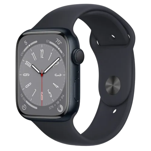 Apple Watch Series 8 GPS, 45mm Midnight Aluminium Case with Midnight Sport Band, MNP13 (usa)