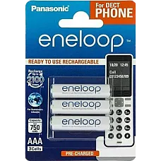 AAA  Eneloop 750mAh, Blister*3, Pan..