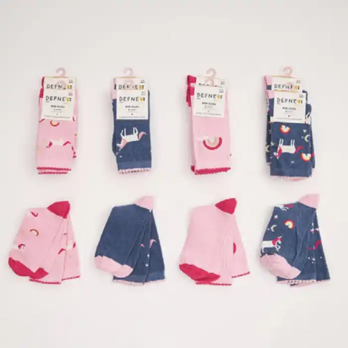 Детские носки, DEFNE, 80%Хлопок/17% Полиамид/3% Эластан, 7-8 лет, Различные Цвета