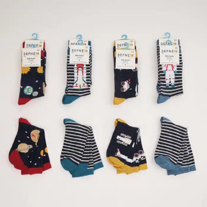 Детские носки, DEFNE, 80%Хлопок/17% Полиамид/3% Эластан, 11-12 лет, Различные Цвета
